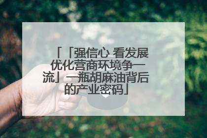 「强信心 看发展 优化营商环境争一流」一瓶胡麻油背后的产业密码