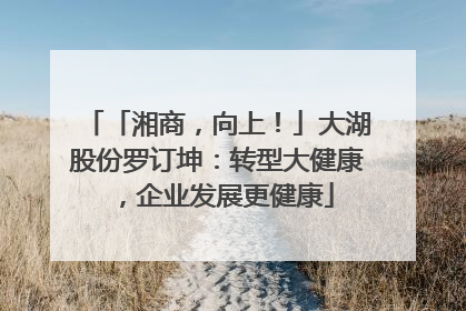 「湘商，向上！」大湖股份罗订坤：转型大健康，企业发展更健康
