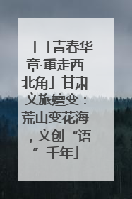 「青春华章·重走西北角」甘肃文旅嬗变：荒山变花海，文创“语”千年