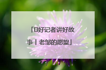  好记者讲好故事丨老邹的愿望