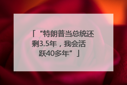 “特朗普当总统还剩3.5年，我会活跃40多年”