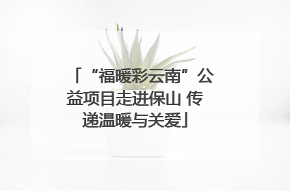 “福暖彩云南”公益项目走进保山 传递温暖与关爱
