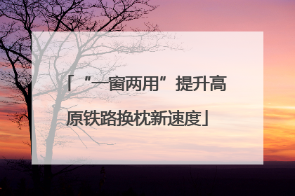“一窗两用”提升高原铁路换枕新速度