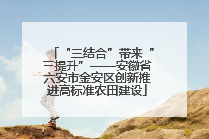 “三结合”带来“三提升”——安徽省六安市金安区创新推进高标准农田建设