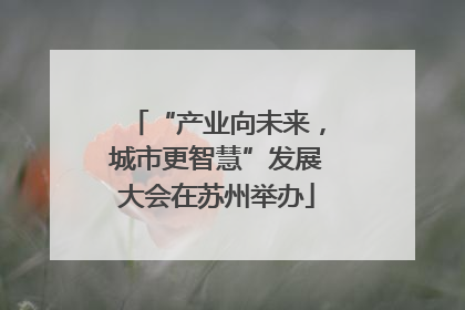 “产业向未来，城市更智慧”发展大会在苏州举办