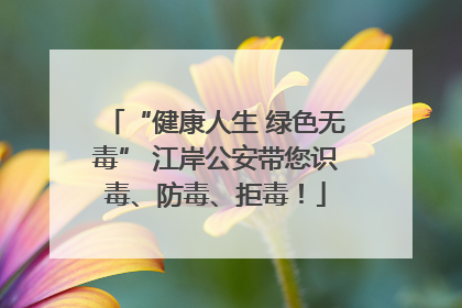 “健康人生 绿色无毒” 江岸公安带您识毒、防毒、拒毒！