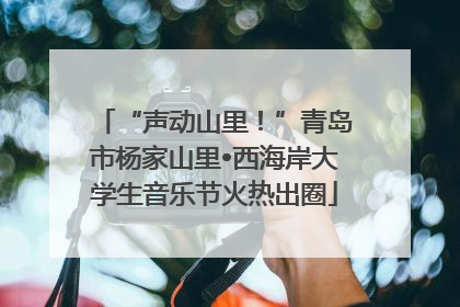 “声动山里！”青岛市杨家山里•西海岸大学生音乐节火热出圈