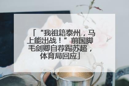 “我祖籍泰州，马上能出战！”前国脚毛剑卿自荐踢苏超，体育局回应