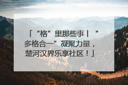 “格”里那些事丨“多格合一”凝聚力量，楚河汉界乐享社区！