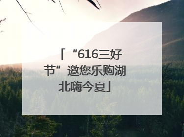 “616三好节”邀您乐购湖北嗨今夏