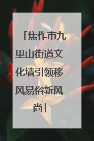焦作市九里山街道文化墙引领移风易俗新风尚