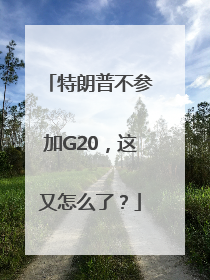 特朗普不参加G20，这又怎么了？
