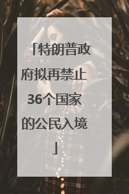 特朗普政府拟再禁止36个国家的公民入境