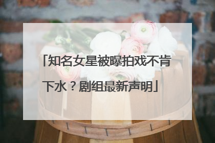 知名女星被曝拍戏不肯下水？剧组最新声明