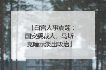 白宫人事震荡：国安委裁人、马斯克暗示淡出政治