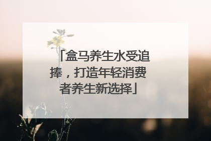 盒马养生水受追捧，打造年轻消费者养生新选择