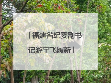福建省纪委副书记游宇飞履新