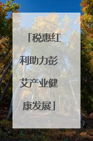 税惠红利助力彭艾产业健康发展