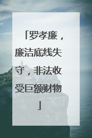 罗孝廉，廉洁底线失守，非法收受巨额财物