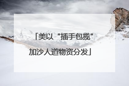 美以“插手包揽”加沙人道物资分发