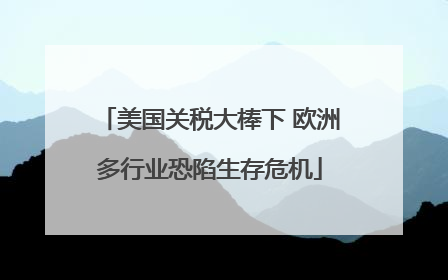 美国关税大棒下 欧洲多行业恐陷生存危机