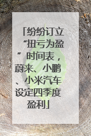 纷纷订立“扭亏为盈”时间表，蔚来、小鹏、小米汽车设定四季度盈利