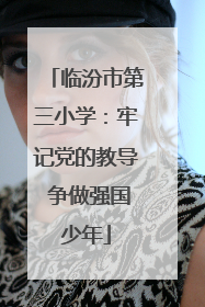 临汾市第三小学：牢记党的教导 争做强国少年