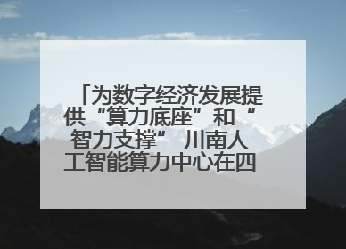 为数字经济发展提供“算力底座”和“智力支撑” 川南人工智能算力中心在四川泸州启动
