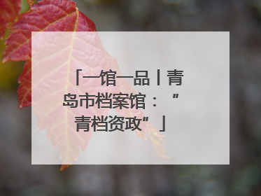 一馆一品丨青岛市档案馆：“青档资政”