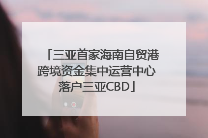 三亚首家海南自贸港跨境资金集中运营中心落户三亚CBD