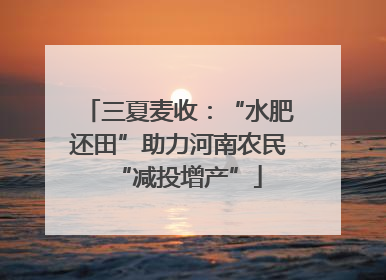 三夏麦收：“水肥还田”助力河南农民“减投增产”