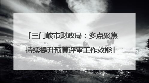 三门峡市财政局：多点聚焦 持续提升预算评审工作效能