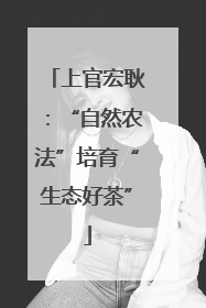 上官宏耿：“自然农法”培育“生态好茶”