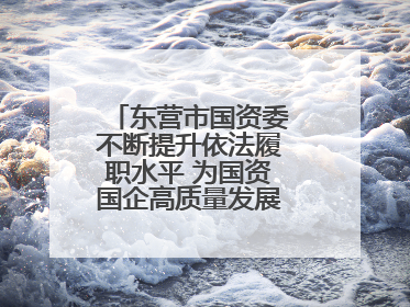 东营市国资委不断提升依法履职水平 为国资国企高质量发展提供坚实保障