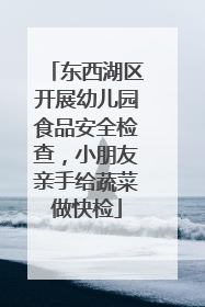东西湖区开展幼儿园食品安全检查，小朋友亲手给蔬菜做快检