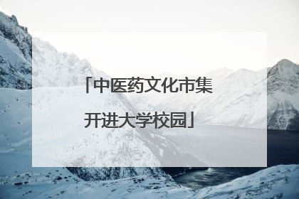 中医药文化市集开进大学校园