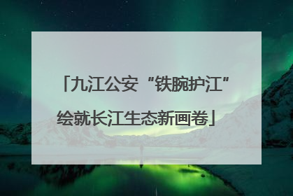 九江公安“铁腕护江”绘就长江生态新画卷