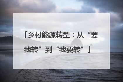 乡村能源转型：从“要我转”到“我要转”
