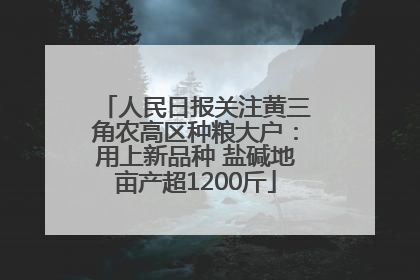 人民日报关注黄三角农高区种粮大户：用上新品种 盐碱地亩产超1200斤