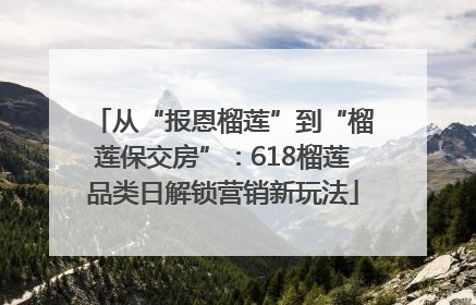 从“报恩榴莲”到“榴莲保交房”：618榴莲品类日解锁营销新玩法