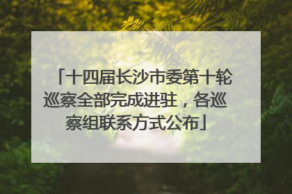 十四届长沙市委第十轮巡察全部完成进驻，各巡察组联系方式公布