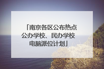 南京各区公布热点公办学校、民办学校电脑派位计划