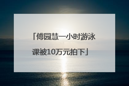 傅园慧一小时游泳课被10万元拍下