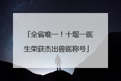 全省唯一！十堰一医生荣获杰出兽医称号