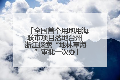 全国首个用地用海联审项目落地台州 浙江探索“地林草海”审批一次办