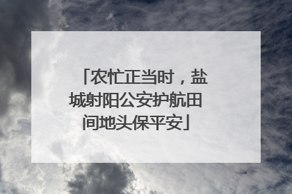 农忙正当时，盐城射阳公安护航田间地头保平安
