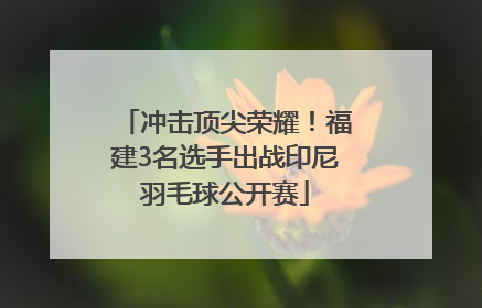 冲击顶尖荣耀！福建3名选手出战印尼羽毛球公开赛