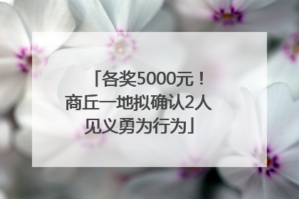 各奖5000元！商丘一地拟确认2人见义勇为行为