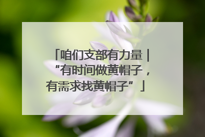 咱们支部有力量｜“有时间做黄帽子，有需求找黄帽子”
