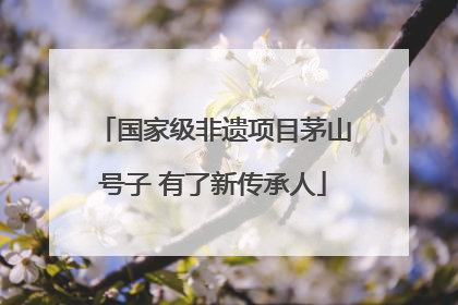 国家级非遗项目茅山号子 有了新传承人